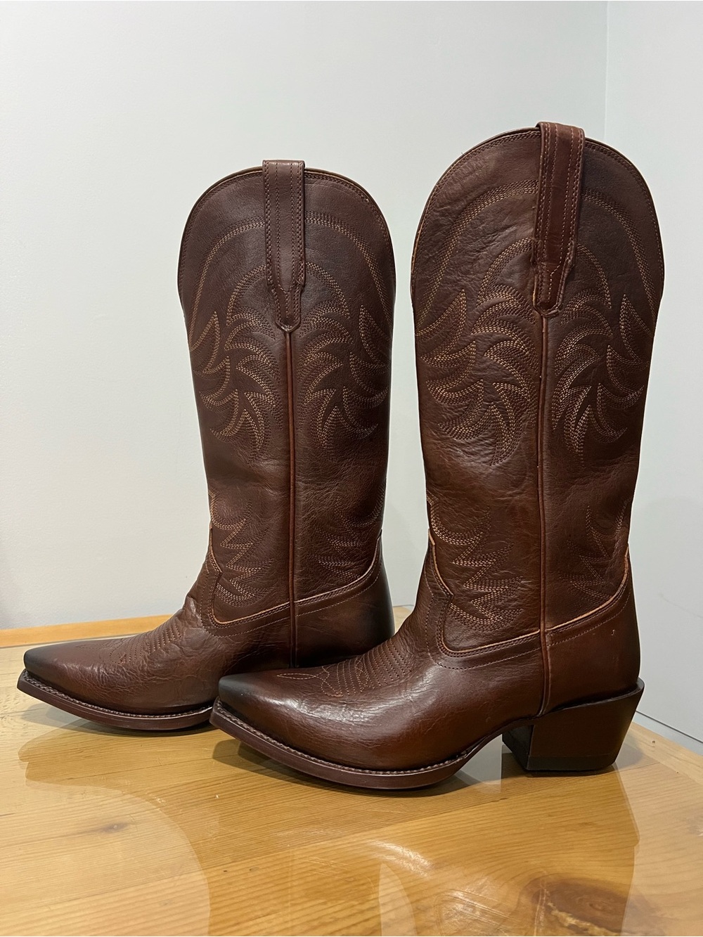 Tecovas Annie Sequoia Embroidered Western Heeled Boots Brown US 8.5